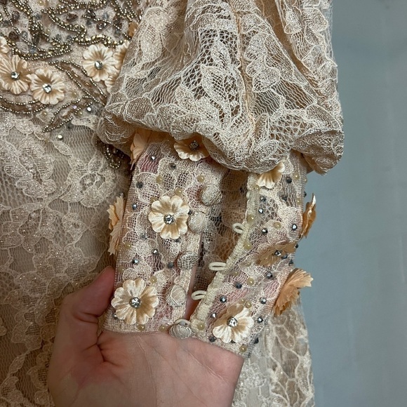 Mac Duggal 79397 Lace Long Sleeve V Neck Embellished Gown - Picture 10 of 14